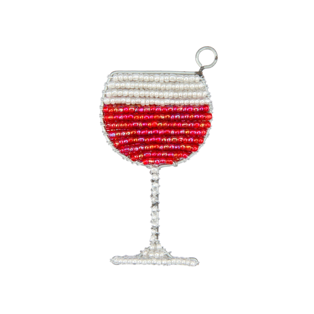 Red Wine Glass Keyring (Set of 6)