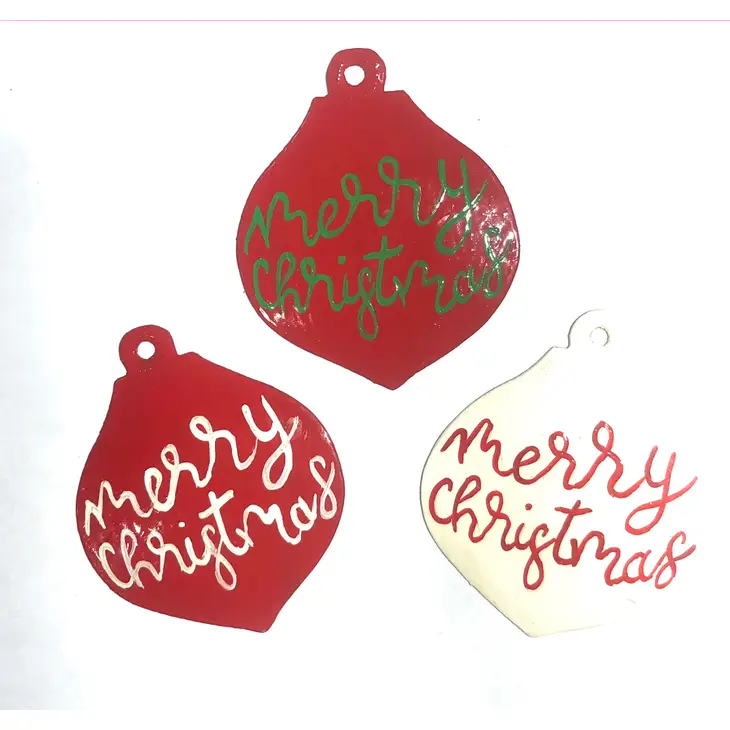 Merry Christmas Ornaments (Set of 3)