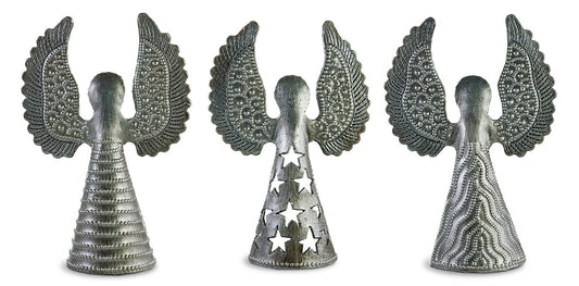 Mini Unpainted Angels with Upswept Wings Set (Set of 4)