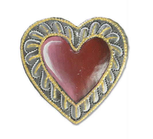 Red Painted Heart Ornament