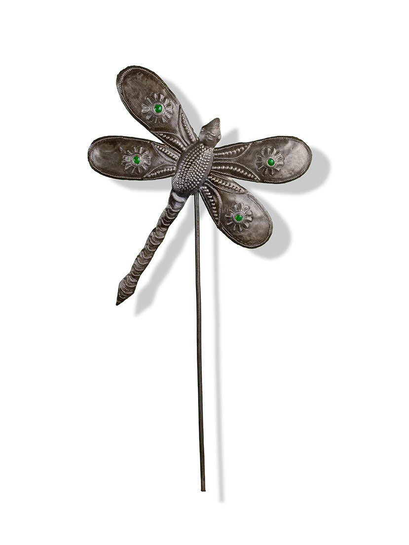 Dragonfly Garden Stake with Marbles